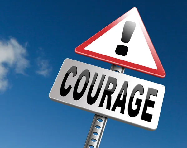 Courage, road sign billboard. — Stock Photo, Image