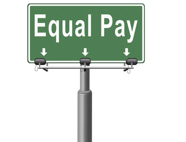 Equal pay, road sign billboard. — Stock Photo, Image