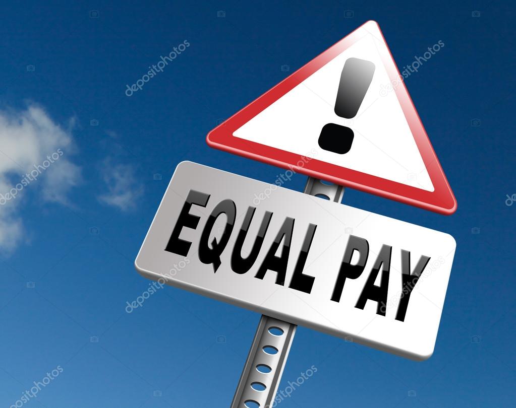 Equal pay, road sign billboard.