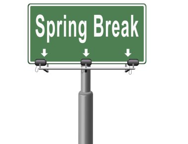 Bahar tatili yol işareti billboard