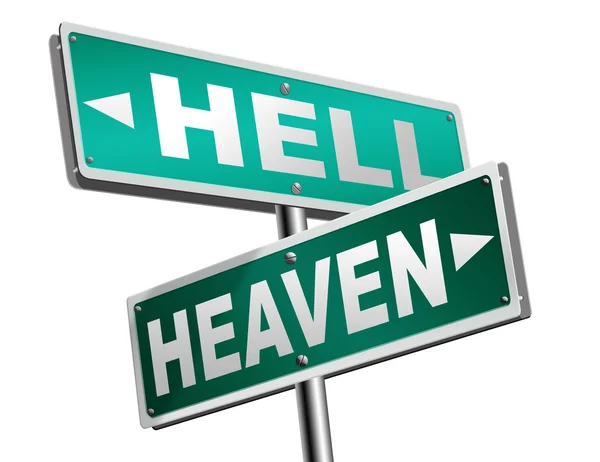 Небо или ад дьяволы и ангелы спасения — стоковое фото