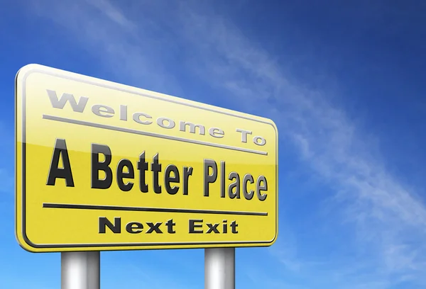 A better Place yellow sign — Stock Photo, Image