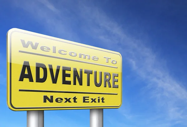 Adventure yellow sign — Stock Photo, Image