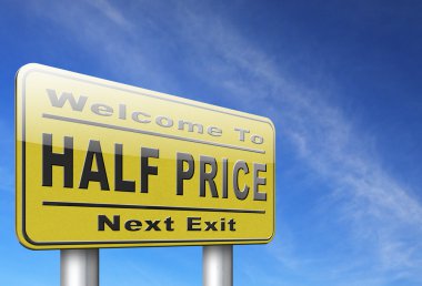 yarı fiyatına azaltma sarı işareti