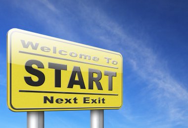 Başlangıç ve taze yeni işareti başlar