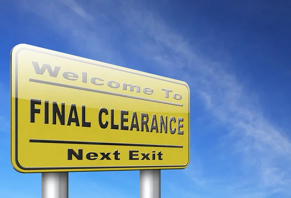 final clearance yellow sign