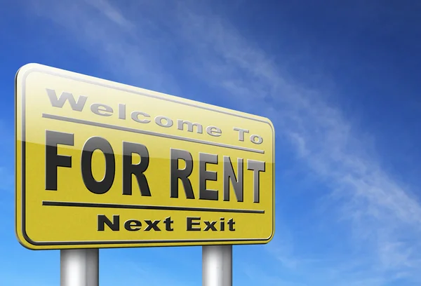 For rent yellow sign — Stock Photo, Image