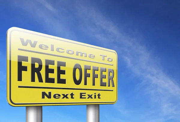 Free offer yellow sign — Stock Photo, Image