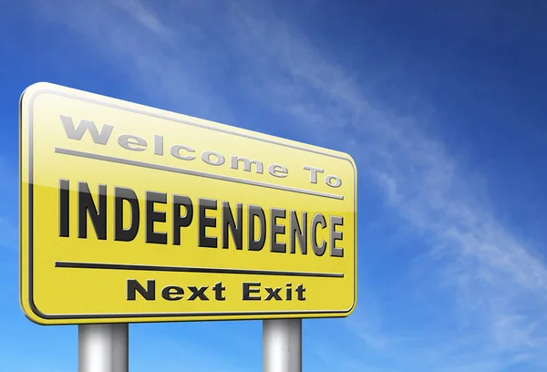 Independence yellow sign — Stock Photo, Image