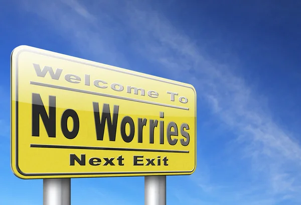 No worries yellow sign — Stock Photo, Image