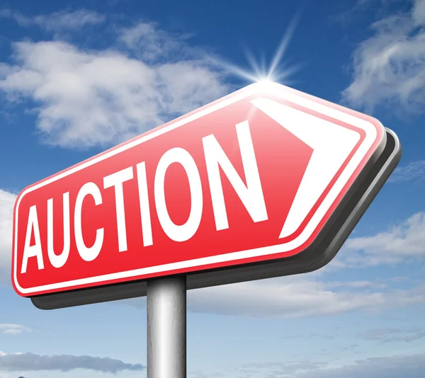 Online auction sign — Stock Photo, Image