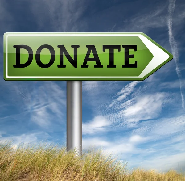 Donate road sign — Stock Photo, Image