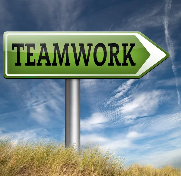 Teamwork road sign — Stock Photo, Image