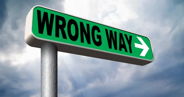 Wrong way sign — Stock Photo, Image