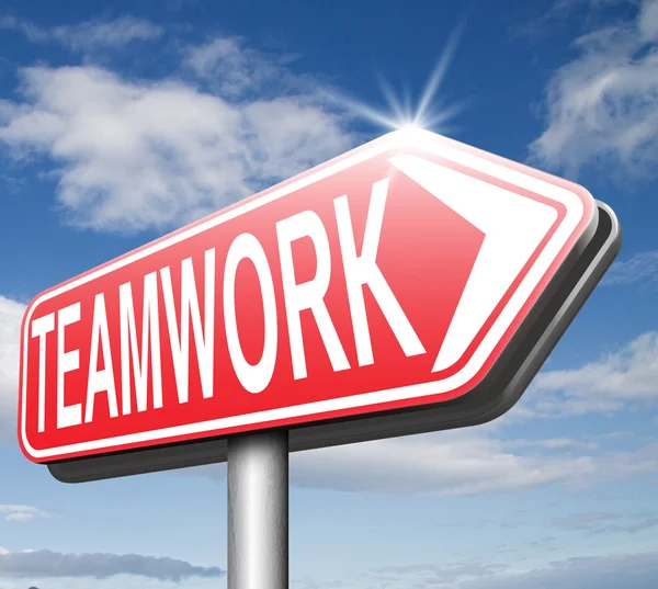 Teamwork road sign — Stock Photo, Image