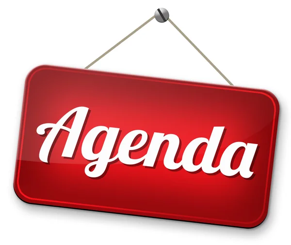 Agenda-Zeichen — Stockfoto