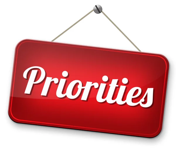 Priorities sign — Stock Photo, Image