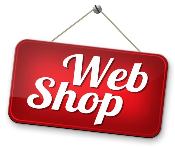 Webshop yol işareti — Stok fotoğraf