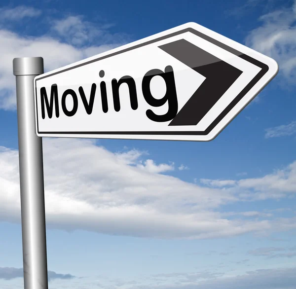 Moving sign — Stock Photo, Image