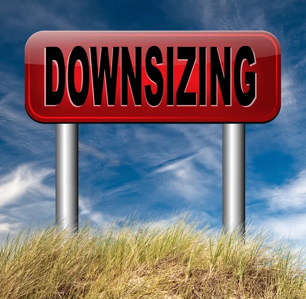 Sinal de downsizing — Fotografia de Stock