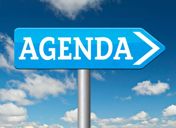 Agenda sign — Stock Photo, Image