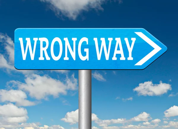 Wrong way sign — Stock Photo, Image