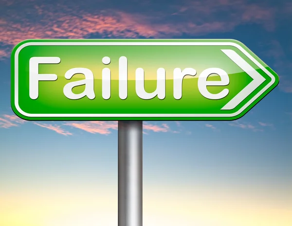 Misslyckande misslyckas examen Vägmärke — Stockfoto