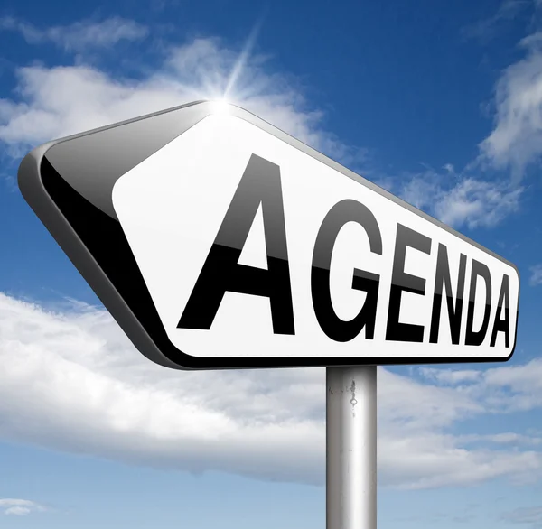 Agenda teken — Stockfoto