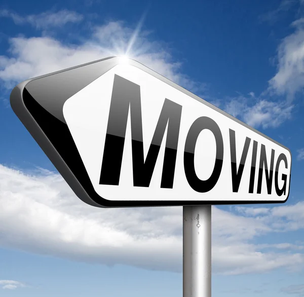 Moving  sign — Stock Photo, Image