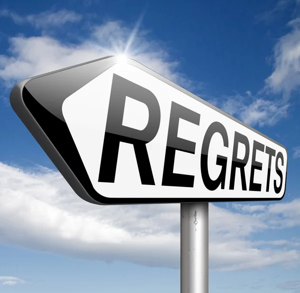 Regrets sign — Stock Photo, Image