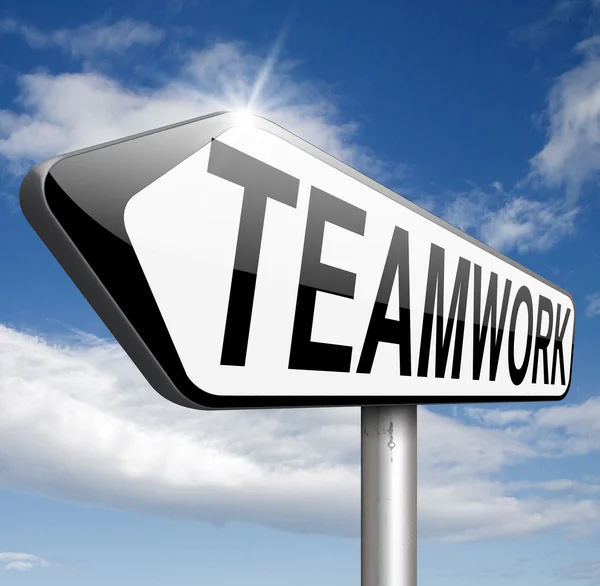 Teamwork road sign — Stock Photo, Image