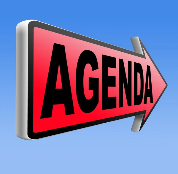 Agenda teken — Stockfoto