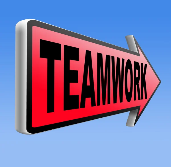 Teamwork road sign — Stock Photo, Image