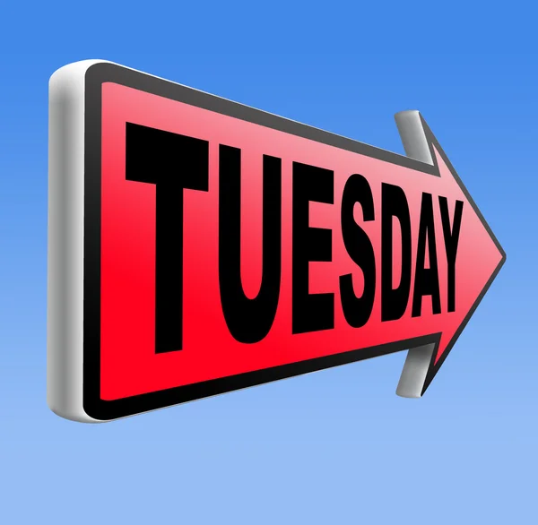 Tuesday sign — Stock Photo, Image