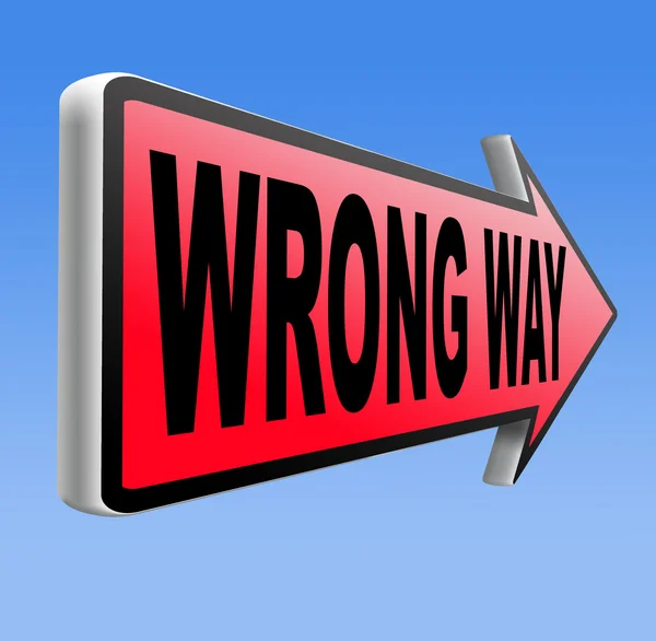 Wrong way sign — Stock Photo, Image