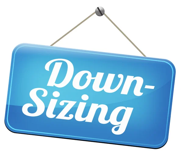 Downsizing tecken — Stockfoto