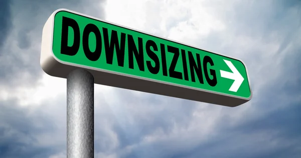 Sinal de downsizing — Fotografia de Stock