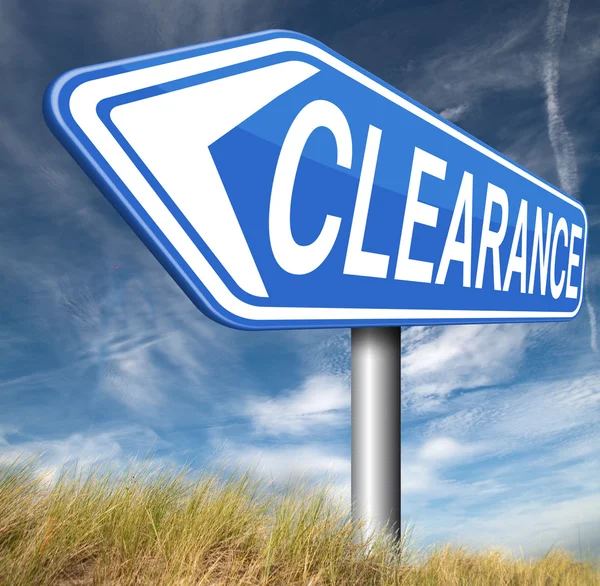 Clearance tecken — Stockfoto