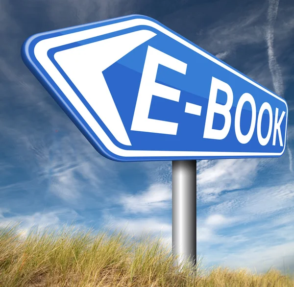 Znak E-książki — Zdjęcie stockowe