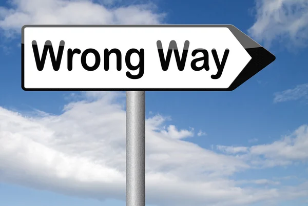 Wrong way sign — Stock Photo, Image