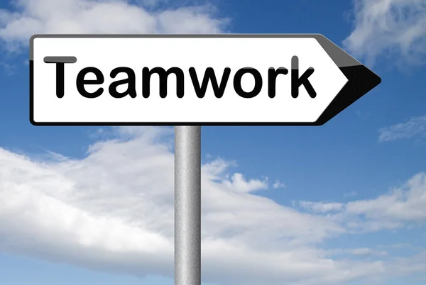 Teamwork road sign — Stock Photo, Image