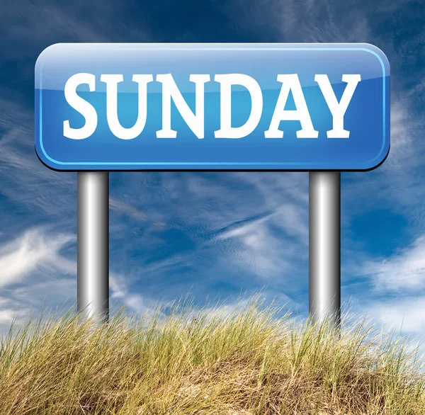 Sunday road sign — Stock Photo, Image