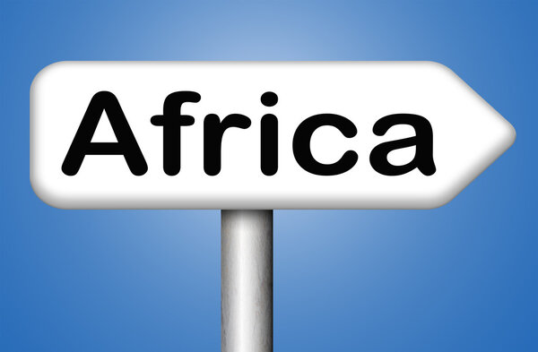 Africa continent tourism vacation and travel destination sign