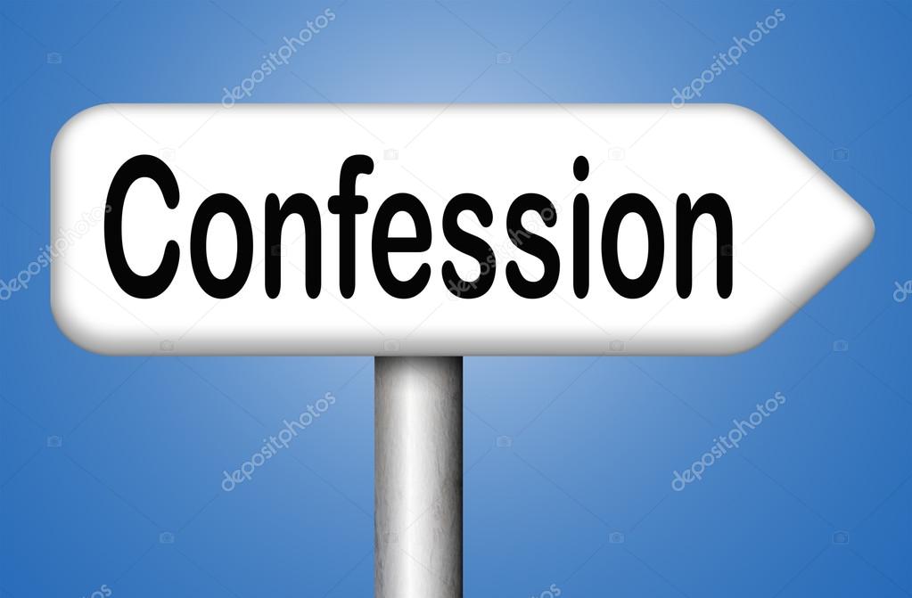 Confession road sign