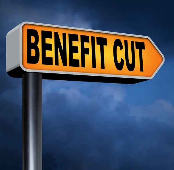 Benefit cut sign — Stock Photo, Image