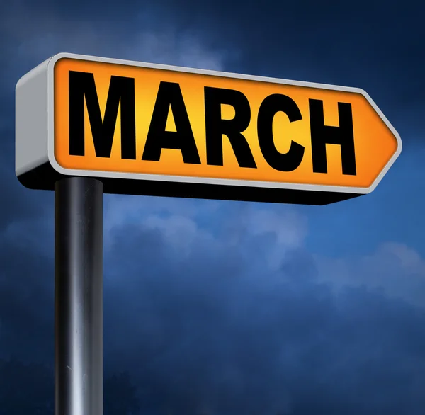 Next march sign — Stock Photo, Image