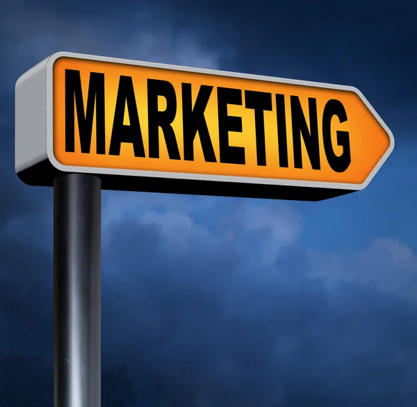 Segnale del piano di marketing — Foto Stock
