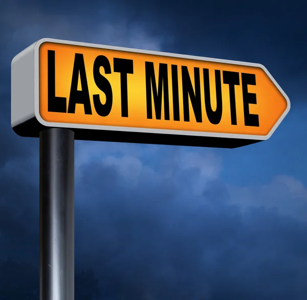 Last minute sign — Stock Photo, Image