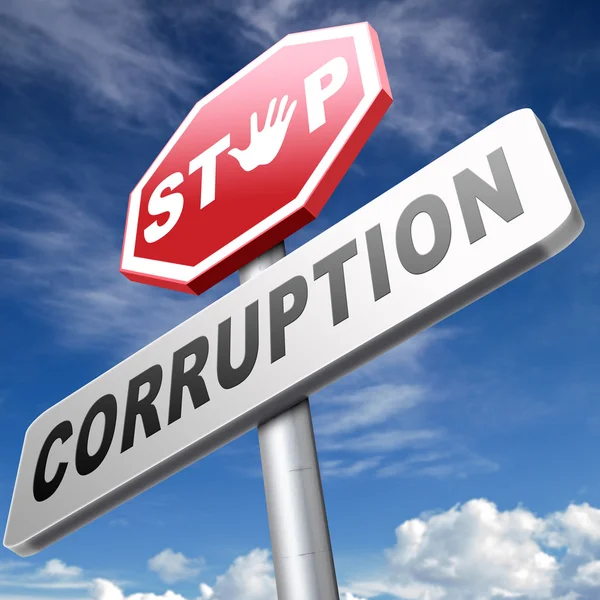 Zastavit korupci podvodů a úplatkářství — Stock fotografie