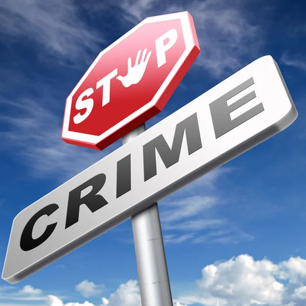 Стоп преступление знак — стоковое фото